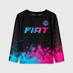 Детский лонгслив Fiat - neon gradient: символ сверху