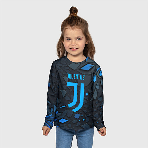 Детский лонгслив Juventus blue logo / 3D-принт – фото 5