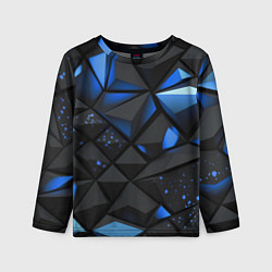 Детский лонгслив Blue black texture