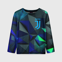 Лонгслив детский Juventus blue abstract logo, цвет: 3D-принт
