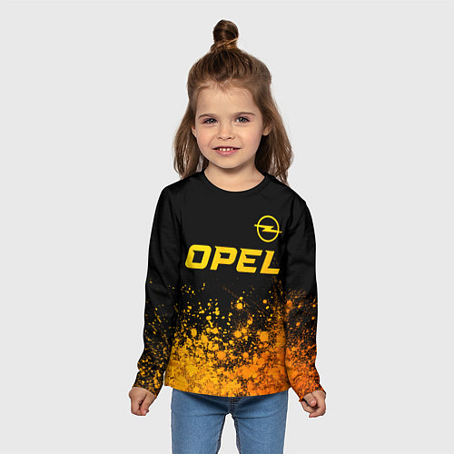 Детский лонгслив Opel - gold gradient: символ сверху / 3D-принт – фото 5