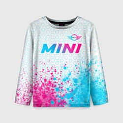 Лонгслив детский Mini neon gradient style: символ сверху, цвет: 3D-принт