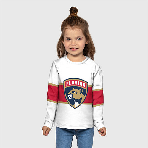 Детский лонгслив Florida panthers - uniform - hockey / 3D-принт – фото 5