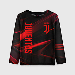 Детский лонгслив Juventus black red logo