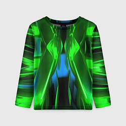 Лонгслив детский Зеленый калейдоскоп абстракция, цвет: 3D-принт