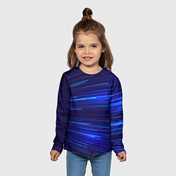 Лонгслив детский Яркие неоновые полосы - минимализм, цвет: 3D-принт — фото 2