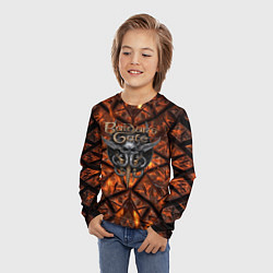 Лонгслив детский Baldurs Gate 3 logo fire, цвет: 3D-принт — фото 2
