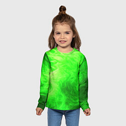Лонгслив детский Яркий зеленый фон, цвет: 3D-принт — фото 2