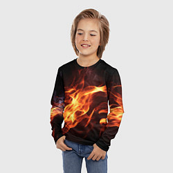 Лонгслив детский Огненный фон, цвет: 3D-принт — фото 2