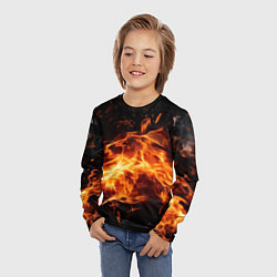 Лонгслив детский Огненная текстура, цвет: 3D-принт — фото 2