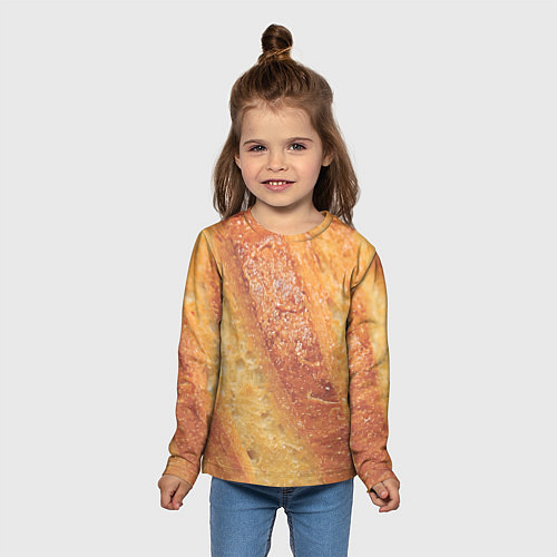 Детский лонгслив Корочка батона / 3D-принт – фото 5