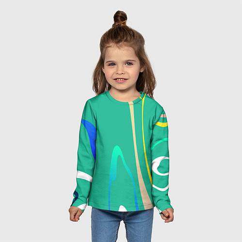 Детский лонгслив Абстрактное изображение, линии / 3D-принт – фото 5