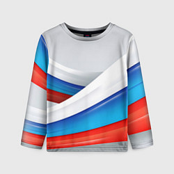 Лонгслив детский Российские флаги, цвет: 3D-принт