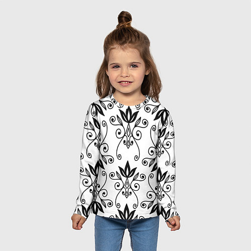 Детский лонгслив Royal Lily - pattern / 3D-принт – фото 5