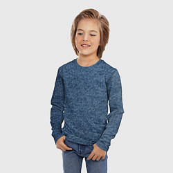 Лонгслив детский Текстура джинсы, цвет: 3D-принт — фото 2