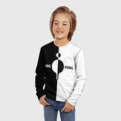 Лонгслив детский Ping-Pong черно-белое, цвет: 3D-принт — фото 2