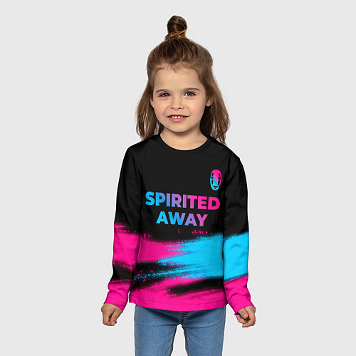 Детский лонгслив Spirited Away - neon gradient: символ сверху / 3D-принт – фото 5