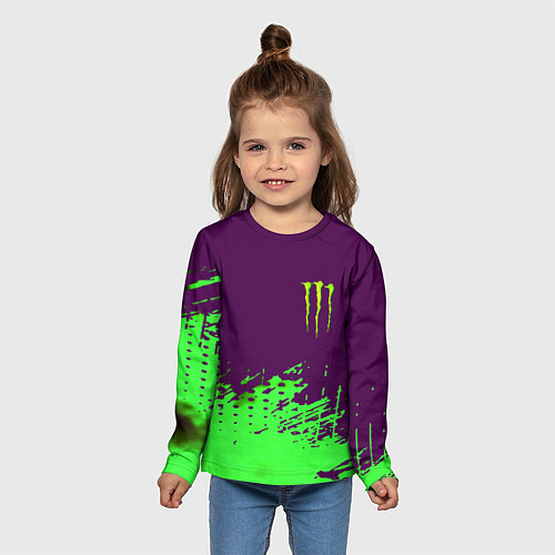 Детский лонгслив Monster energy taurin / 3D-принт – фото 5