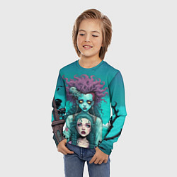 Лонгслив детский Призрак и девушка в лодке, цвет: 3D-принт — фото 2