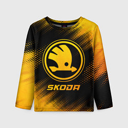 Лонгслив детский Skoda - gold gradient, цвет: 3D-принт