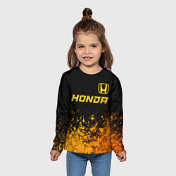 Лонгслив детский Honda - gold gradient посередине, цвет: 3D-принт — фото 2