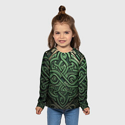 Лонгслив детский Симметричный узор в ирландском стиле, цвет: 3D-принт — фото 2