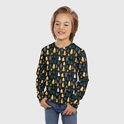 Лонгслив детский Новогодний ельник, цвет: 3D-принт — фото 2