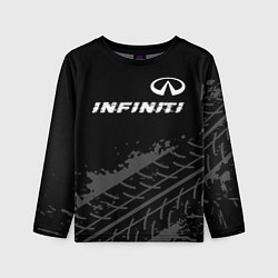 Лонгслив детский Infiniti speed на темном фоне со следами шин посер, цвет: 3D-принт