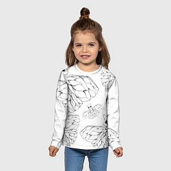 Лонгслив детский Тату-мотылек с черепом, цвет: 3D-принт — фото 2