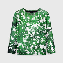 Лонгслив детский Абстракция - круги на зелёном, цвет: 3D-принт