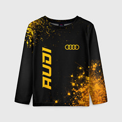 Лонгслив детский Audi - gold gradient вертикально, цвет: 3D-принт