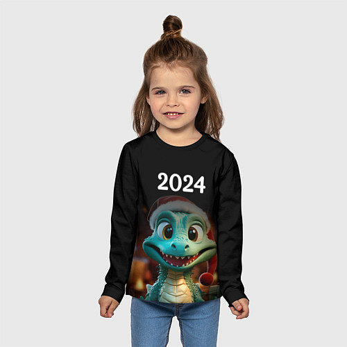 Детский лонгслив Дракон символ года 2024 / 3D-принт – фото 5