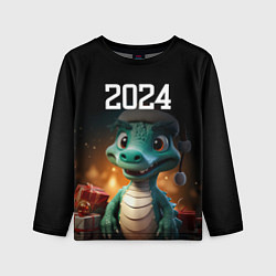 Лонгслив детский Новый год 2024 символ года, цвет: 3D-принт