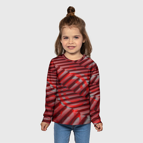 Детский лонгслив Горящие плитки / 3D-принт – фото 5