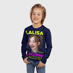 Лонгслив детский Lalisa - девушка из группы Blackpink, цвет: 3D-принт — фото 2