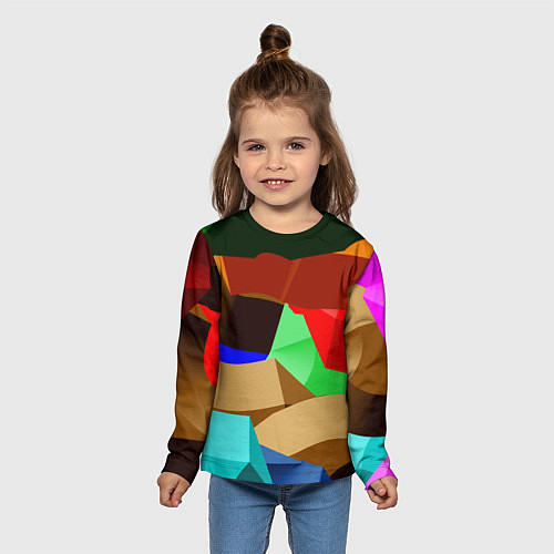 Детский лонгслив Пластиковые чешуйки / 3D-принт – фото 5