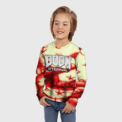 Лонгслив детский Doom Eteranal символы марса, цвет: 3D-принт — фото 2