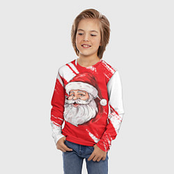 Лонгслив детский Санта в шапке, цвет: 3D-принт — фото 2