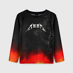 Лонгслив детский Анна в стиле Металлика - искры и огонь, цвет: 3D-принт