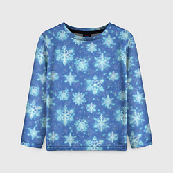 Детский лонгслив Pattern with bright snowflakes