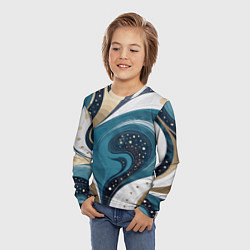 Лонгслив детский Бирюховые завитки, цвет: 3D-принт — фото 2