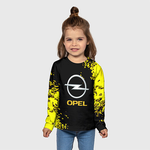 Детский лонгслив Opel желтые краски / 3D-принт – фото 5