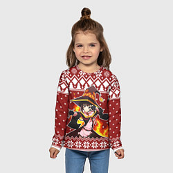 Лонгслив детский Мегумин свитер новогодний, цвет: 3D-принт — фото 2