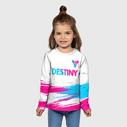 Лонгслив детский Destiny neon gradient style посередине, цвет: 3D-принт — фото 2