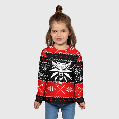 Детский лонгслив The Witcher christmas sweater / 3D-принт – фото 5