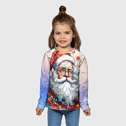 Лонгслив детский Яркий Санта, цвет: 3D-принт — фото 2