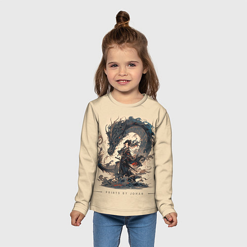 Детский лонгслив Дракон и меч / 3D-принт – фото 5