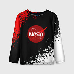 Лонгслив детский NASA краски спорт, цвет: 3D-принт