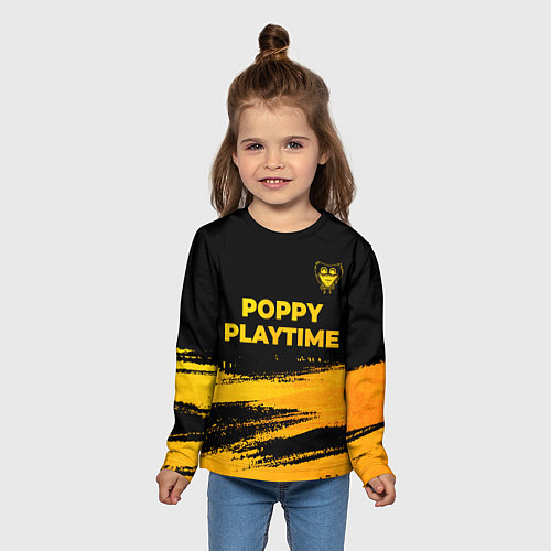 Детский лонгслив Poppy Playtime - gold gradient посередине / 3D-принт – фото 5