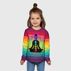 Лонгслив детский Символ кундалини йоги - чакры исцеления, цвет: 3D-принт — фото 2